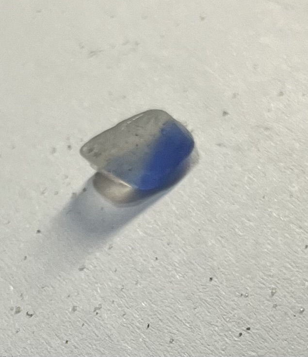Deep Cobalt Blue sea glass found at Folkestone