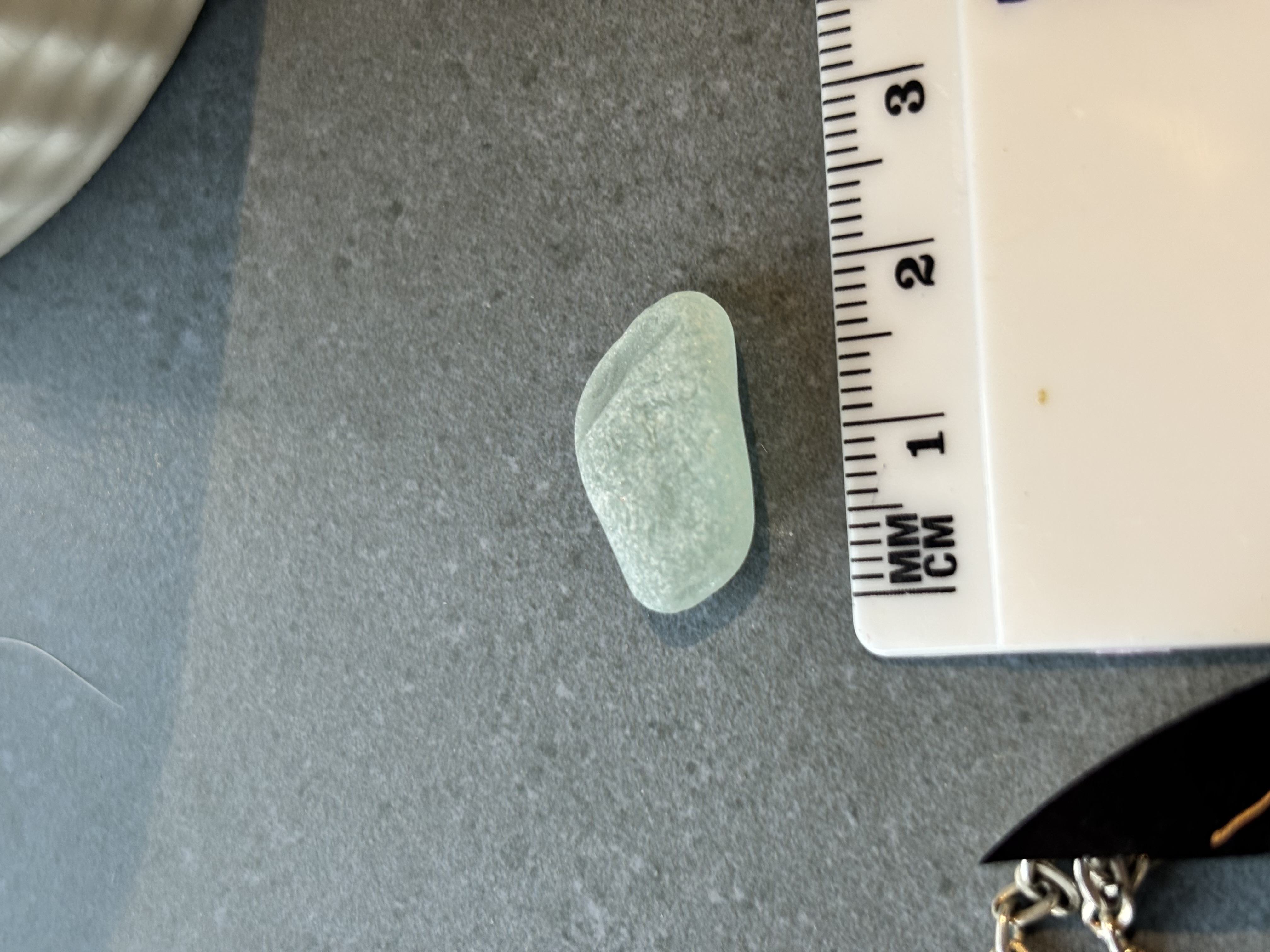 Seafoam Green sea glass found at Bracelet Bay